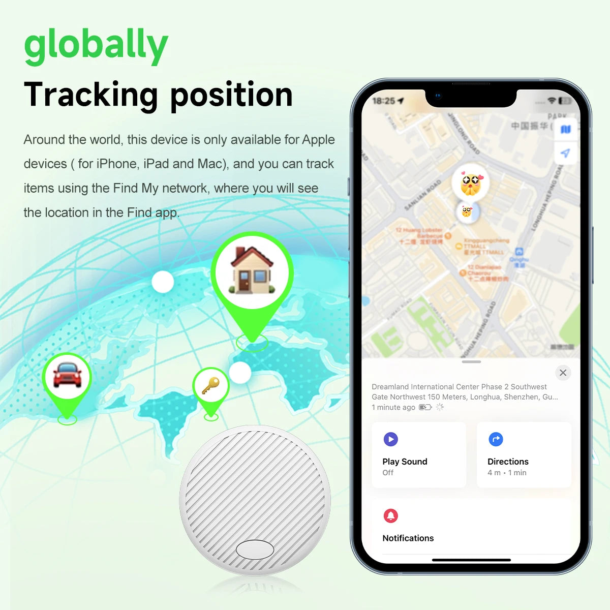 Tag Tracker For Apple ios System Find My App Child Key Finder Pet Bike Bag Anti Lost Tracker Smart Bluetooth Airtag gps tracker