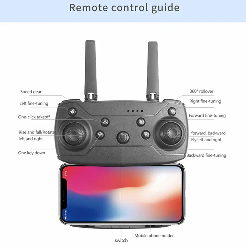 Foldable Mini E99Pro RC Helicopter with 5G WiFi FPV 4K Dual HD Camera Height Hold Wide Angle Professional Drone