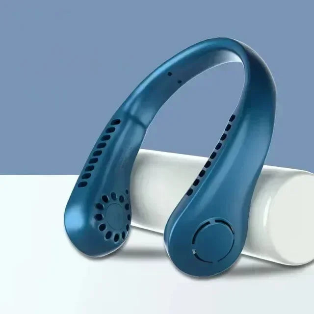 Mini neck less fan, long-lasting silent portable device, USB charging, digital screen, 5-speed