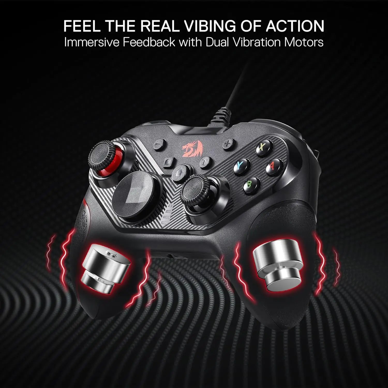 Redragon G710 Wired Dual Vibration Motors Rapid Trigger 4 Programmable Keys Gaming Controller
