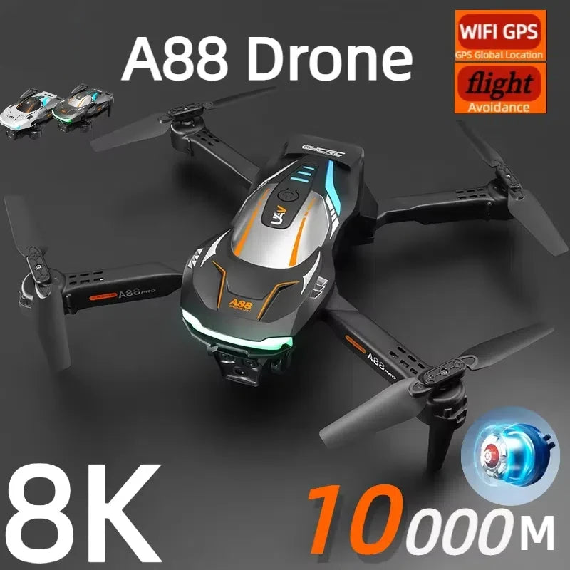 2025 A88 Drone 8K Profesional 8K Dual-Camera Photography GPS 360 Obstacle Avoidance Flow Positioning Folding Quadcopter RC New