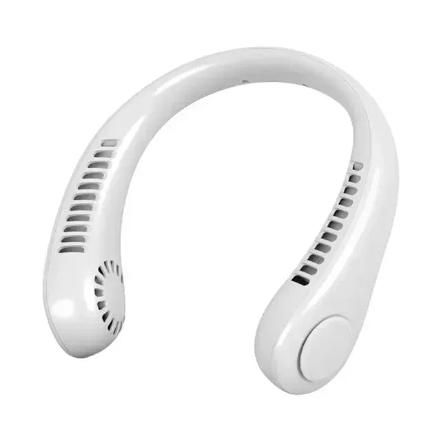 Mini neck less fan, long-lasting silent portable device, USB charging, digital screen, 5-speed