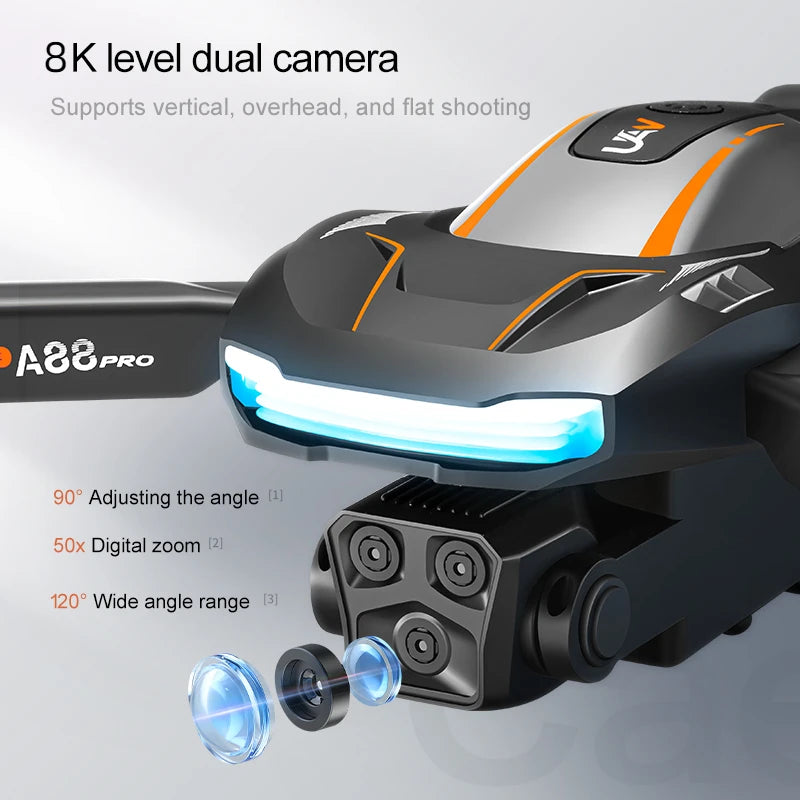 2025 A88 Drone 8K Profesional 8K Dual-Camera Photography GPS 360 Obstacle Avoidance Flow Positioning Folding Quadcopter RC New