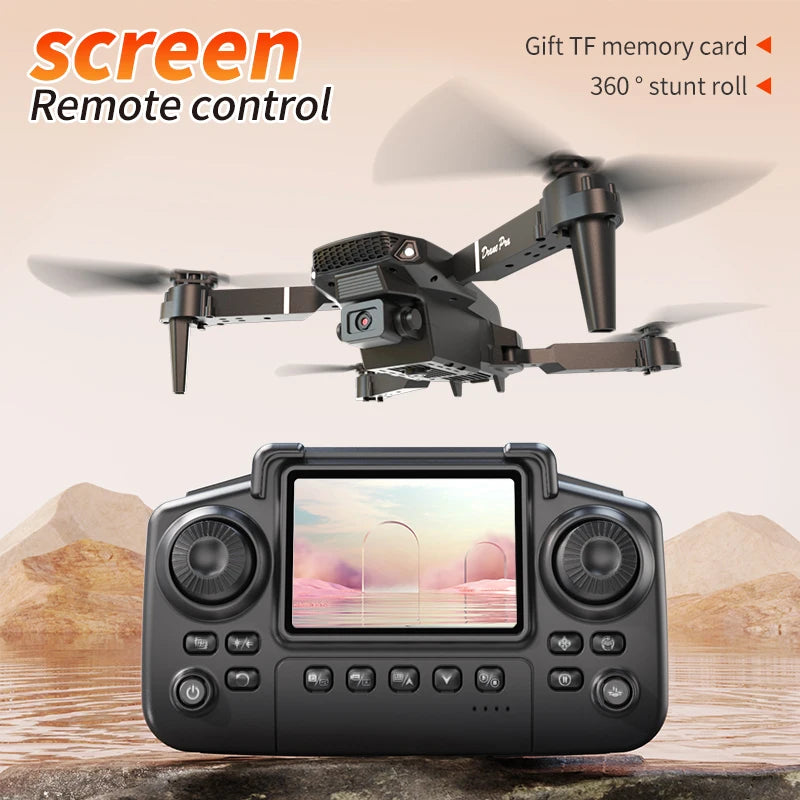 E88Pro RC Drone 8K Professinal With 1080P Wide Angle HD Camera Screen Control Foldable Helicopter WIFI FPV Height Hold Gift Toys