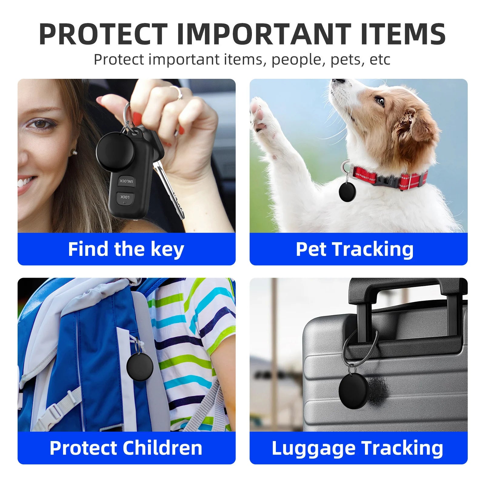 Tag Tracker For Apple ios System Find My App Child Key Finder Pet Bike Bag Anti Lost Tracker Smart Bluetooth Airtag gps tracker