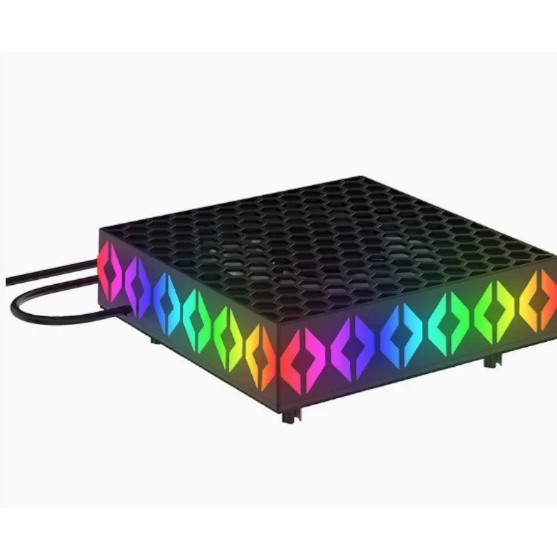 Suitable for Xbox Series X game console intelligent temperature control cooling fan with RGB lights headphone hook