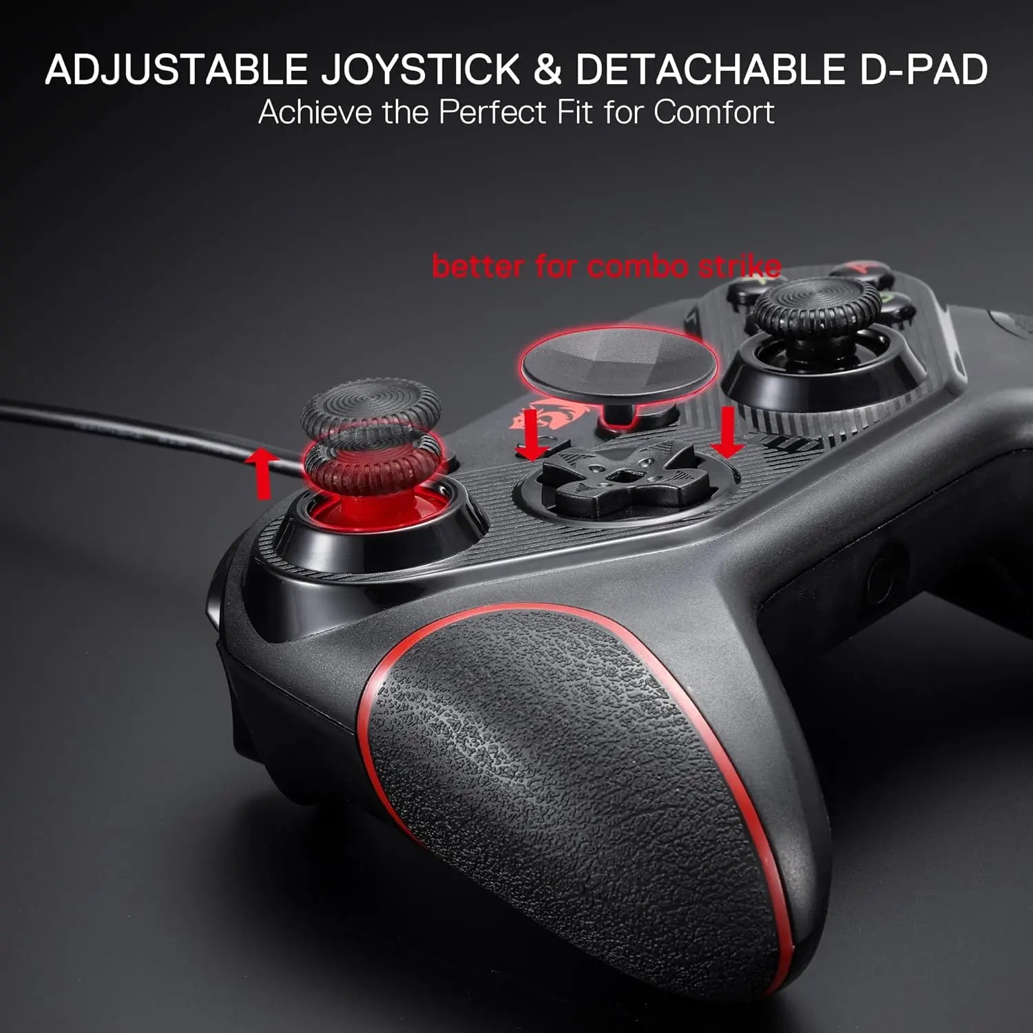 Redragon G710 Wired Dual Vibration Motors Rapid Trigger 4 Programmable Keys Gaming Controller