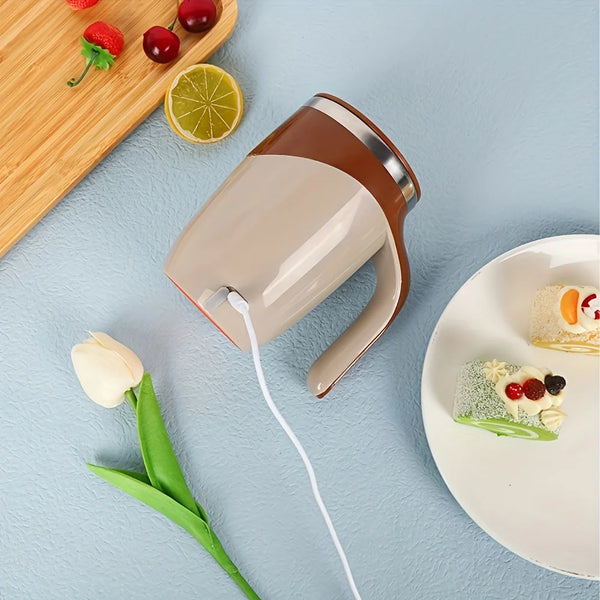 380ml Automatic Mixing Cup with Magnetic Rotary Base, 304 stainless steel liner, Large Capacity Battery Operated Travel Coffee C