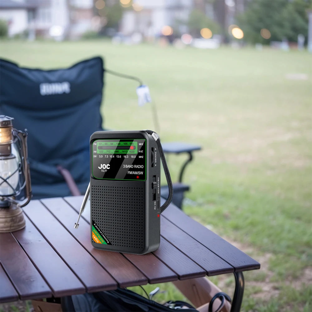 Portable Mini Full Band Radio FM AM SW Radio Built-in Speaker Battery Operated Radio for Indoor Outdoor Walk Jogging Gym Camping