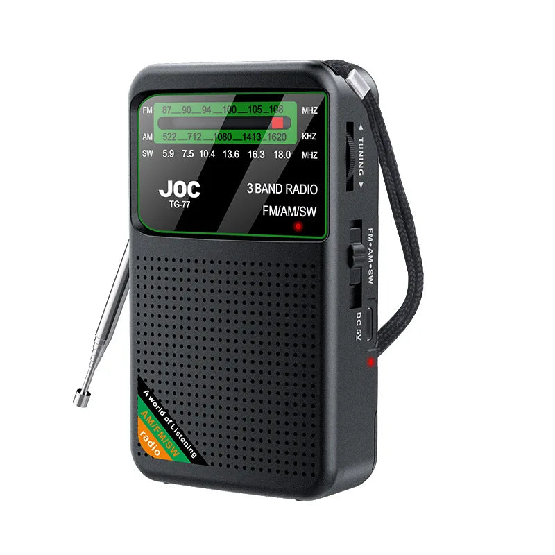 Portable Mini Full Band Radio FM AM SW Radio Built-in Speaker Battery Operated Radio for Indoor Outdoor Walk Jogging Gym Camping