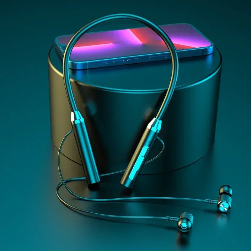 2025 New  Hifi 12D Stereo Sports Headset Halter Waterproof Magnetic Earbuds Wireless Headphones Bluetooth 5.0 Neckband Earphones